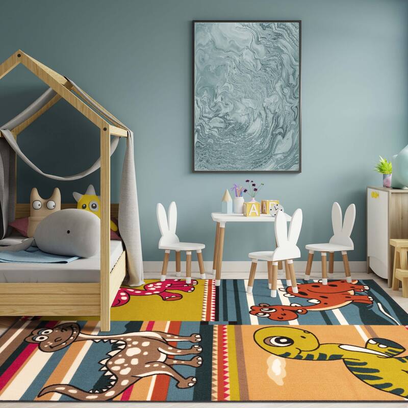 Superior Dinoventure Non-Slip Kids Room Washable Indoor Area Rug
