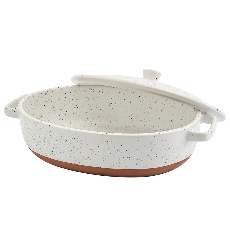 Denmark Tools for Cooks Speckled Stoneware 3.2Qt Oval Covered Casserole