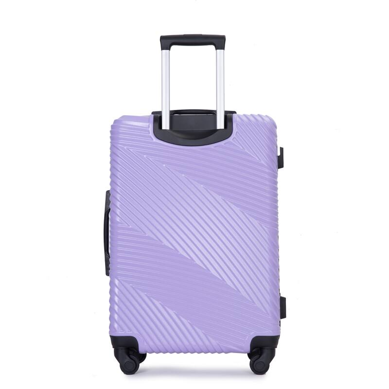 3 Piece Luggage Sets PC+ABS Lightweight Suitcase with Two Hooks, Spinner Wheels, (20/24/28)