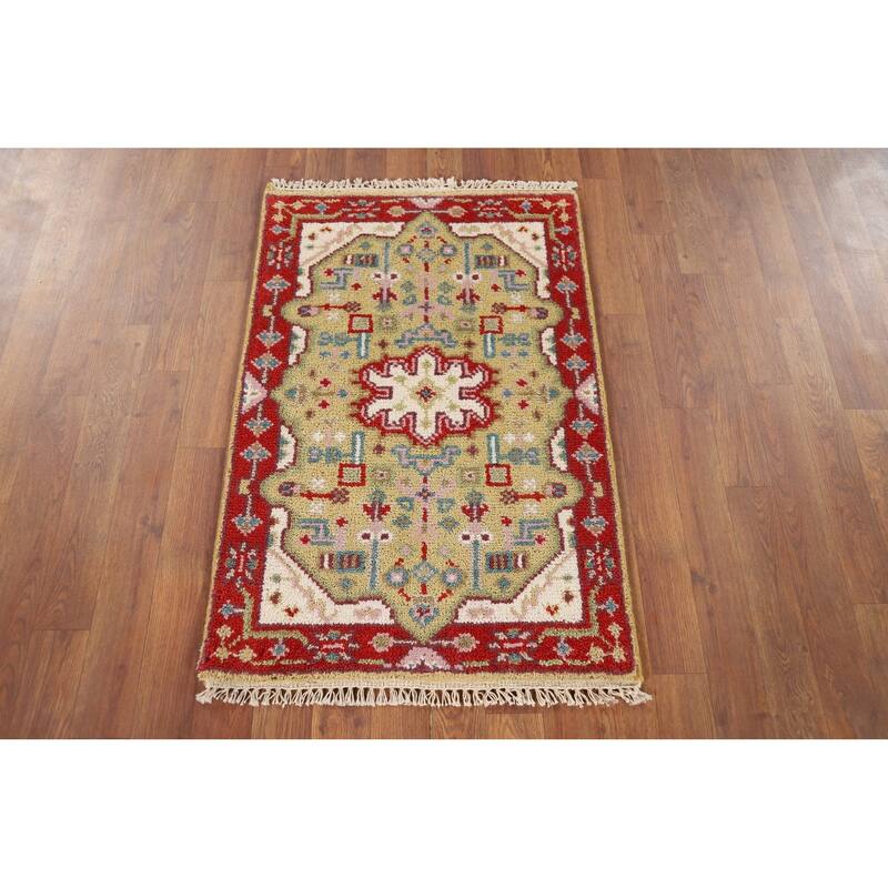 Kazak Indian Foyer Rug Hand-Knotted Wool Carpet - 2'0" x 3'0"