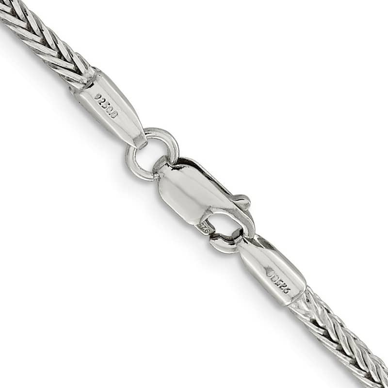 Curata 925 Sterling Silver 2.5mm Diamond Cut Franco Chain Necklace