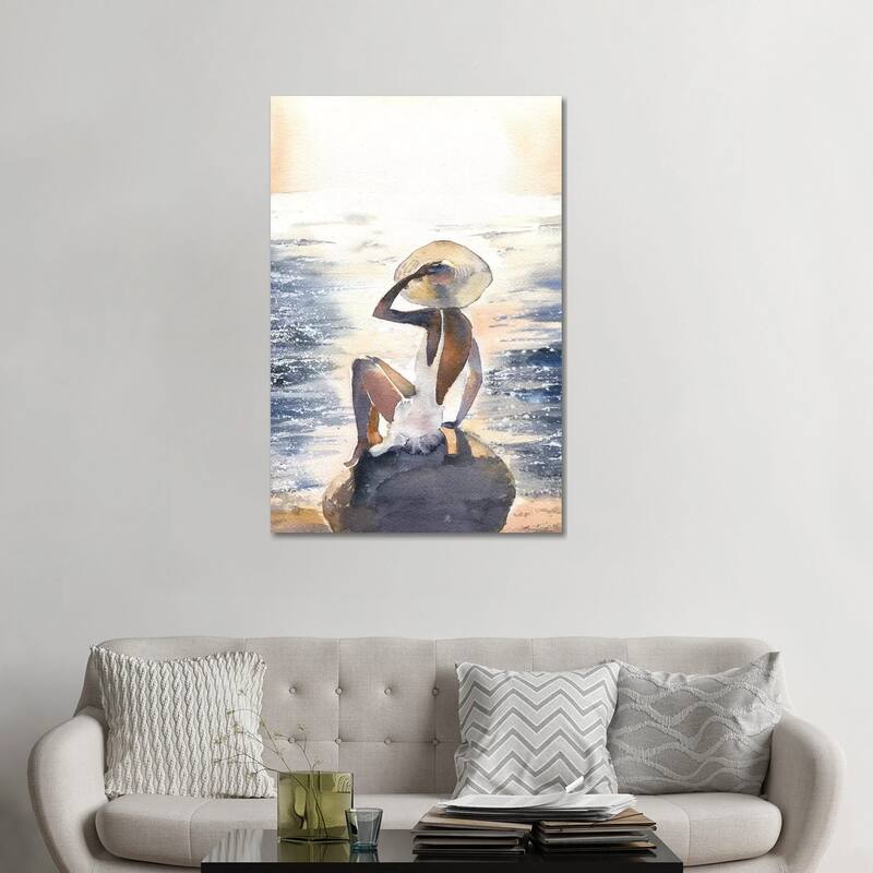 iCanvas "Woman On A Rock" by Marina Ignatova Canvas Print - 48x32x1.5