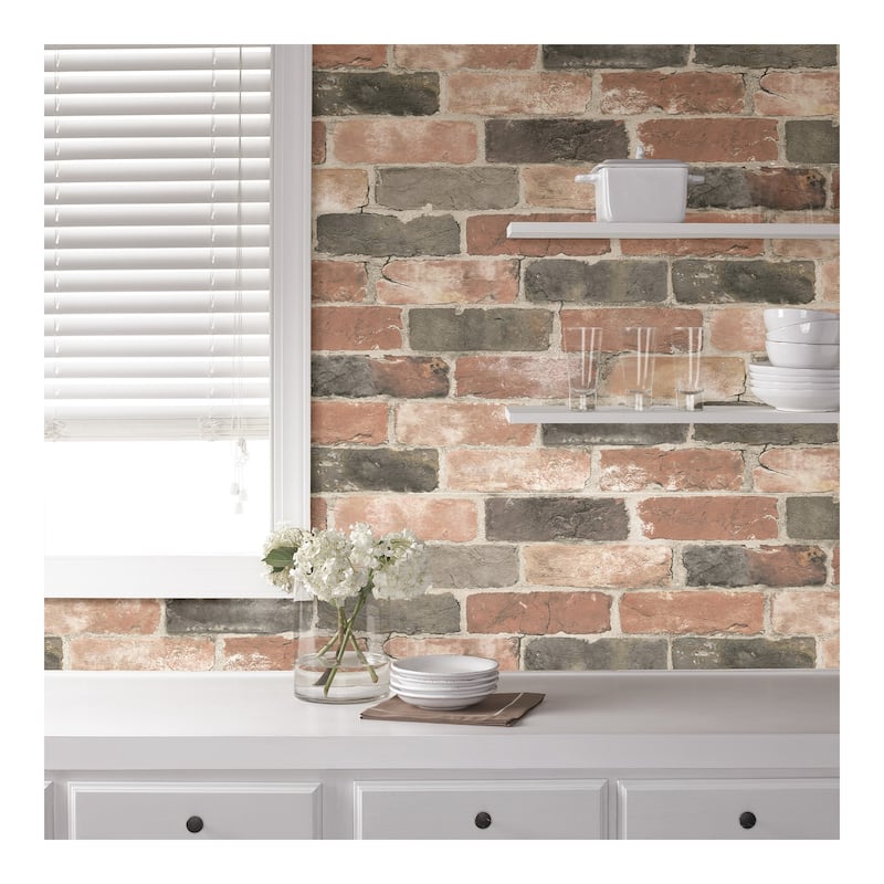 NuWallpaper Newport Reclaimed Brick Peel & Stick Wallpaper - 216in x 20.5in x 0.025in