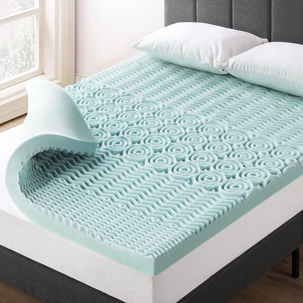 Bodipedic 4-Inch Cooling Gel-Infused Memory Foam Mattress Bed Topper - King