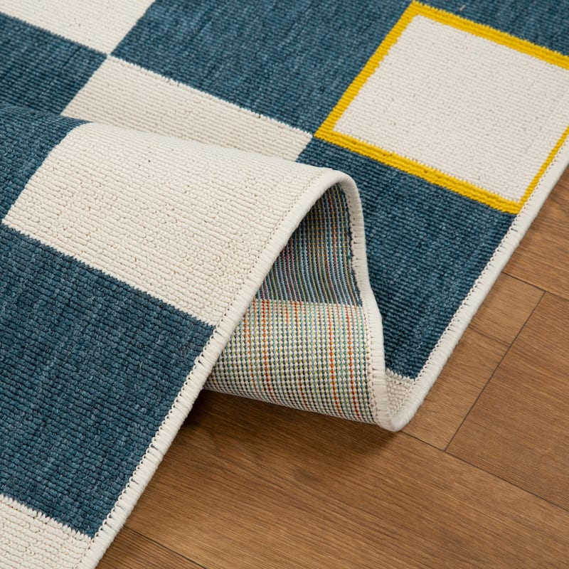 Sevita Checkered Bohemian Polypropylene Area Rug