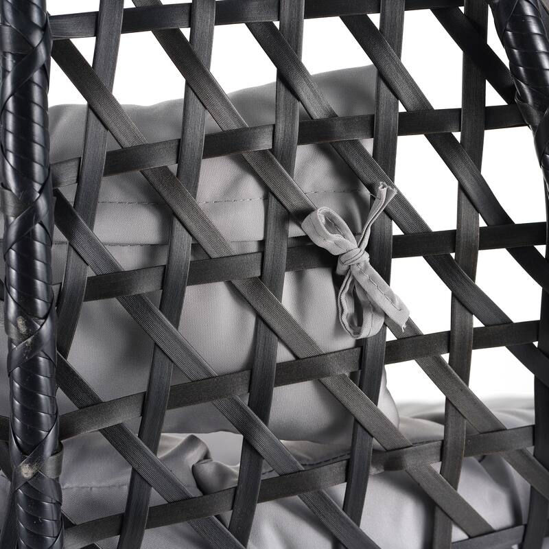 Sturdy Hammock Chair with Stand, Rattan Hanging Egg Chair with Soft Removable Cushion Swing Chairs for Balcony