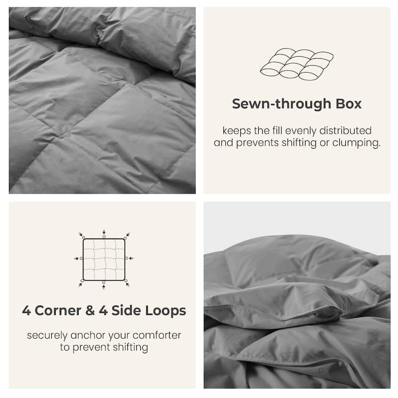All Season 300TC Organic Cotton Down Comforter - 100% Natural, Chemical-Free, Medium Warmth Duvet Insert