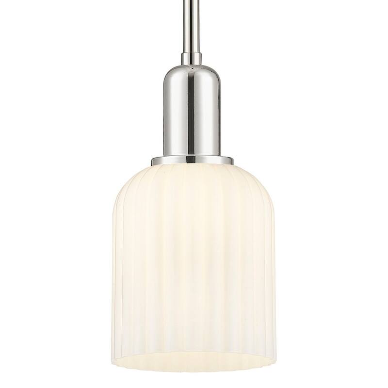 Innovations Lighting 716-1S-G559-5GWH Bridal Veil 5" Wide Mini Pendant - Polished Nickel