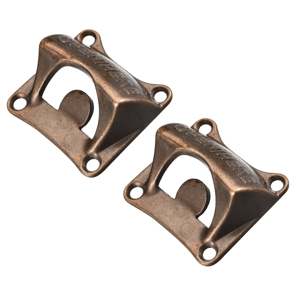 2pcs Wall Mounted Beer Soda Bottle Opener 2.5" x 2.2" for Cafe Bar KTV