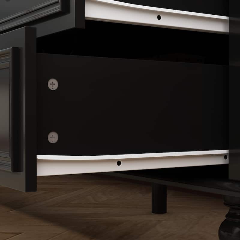Timechee 63'' W Dresser White Chest Srorage Cabinet Lacquer Drawers