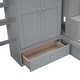 preview thumbnail 19 of 17, Twin size Loft Bed with Bookshelf, Drawers, Desk and Wardrobe, Grey