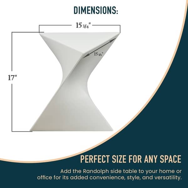 dimension image slide 2 of 8, Randolph Indoor Side Table - Lightweight Triangular Design Accent End Table for Home Office Living Room and Bedroom, No Assembly