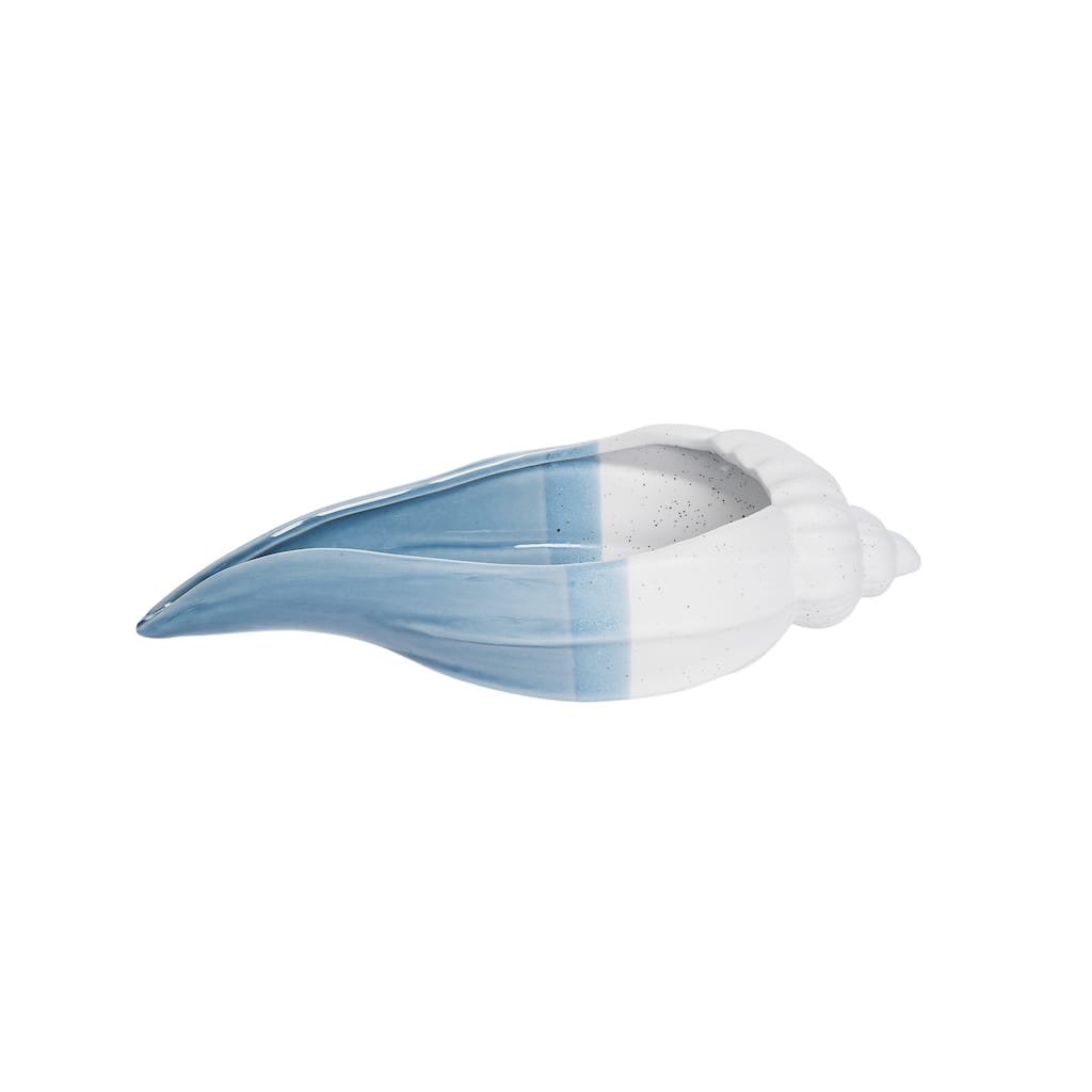Blue & Bisque Shell Bowl