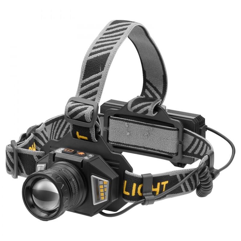Black LED Headlamp with 16 Modes, Motion Sensor and Rechargeable Battery - 3.62 x 2.56 x 2.76 inches