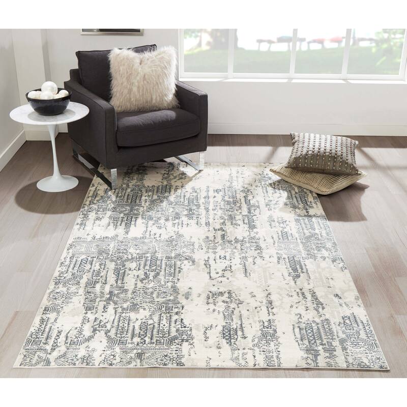 ECARPETGALLERY Machine Woven Claudia Grey Area Rug