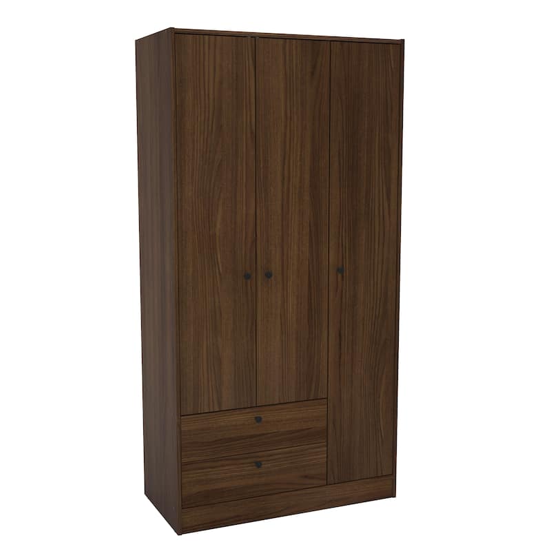 Polifurniture Denmark 3 Door Bedroom Armoire with 2 Drawers