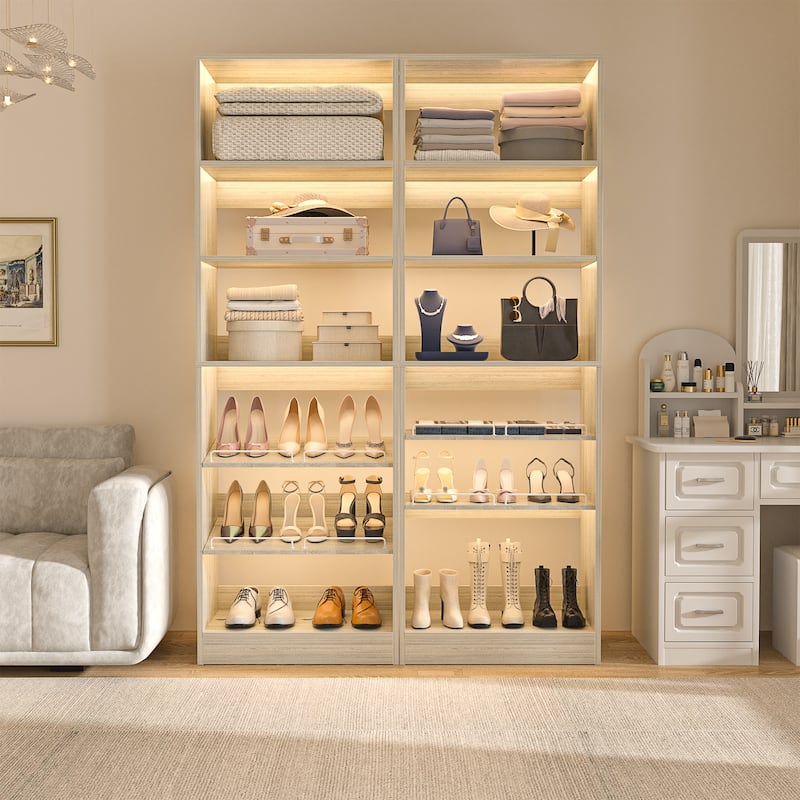 Cimly 25'' Closet Organizer with Tower Shelves and Shoe Rack for Walk-in and Reach-in Closet