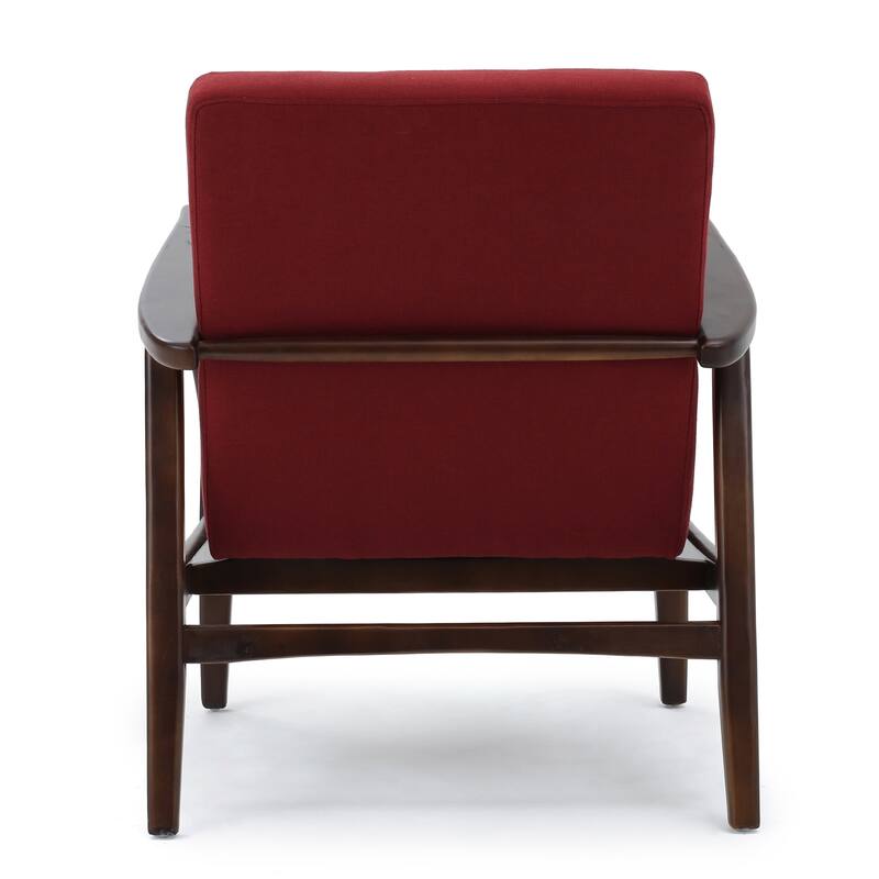 Mid Century Modern 25.25" Button Tufted Club Chair with Wood Frame for Living Room