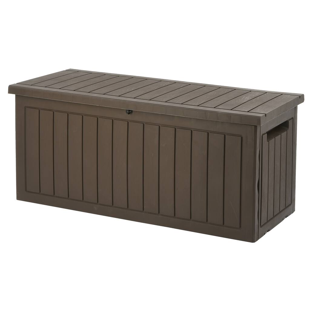 Bergen Collection Wood Texture All Weather Storage Box - Overstock ...