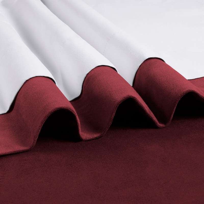 Exclusive Fabrics Signature Extra Wide Burgundy Velvet Blackout Curtain (1 Panel) - Luxurious Blackout Drapery