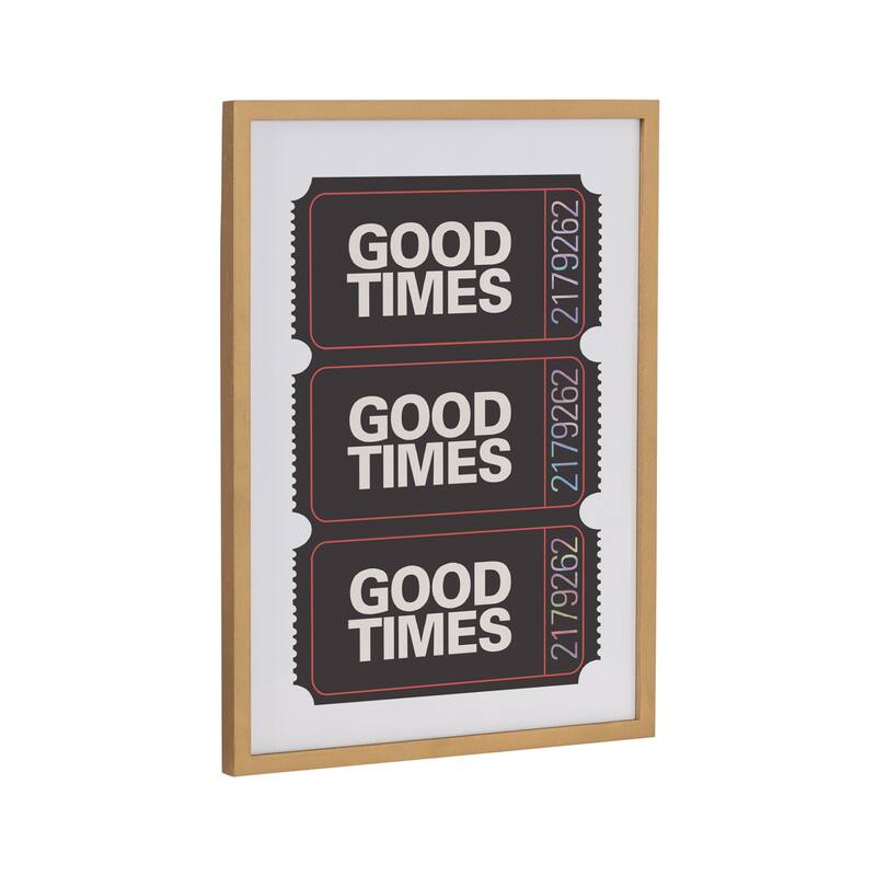Kate and Laurel Gallery Retro Positive Quote - 12x16 - Gold