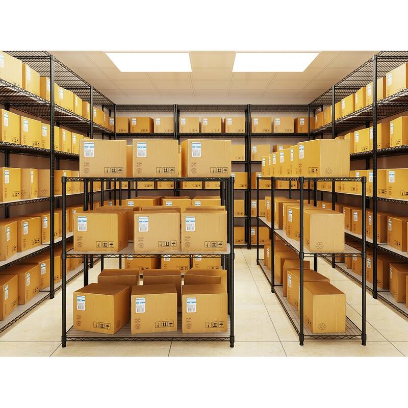 2 Pack 3 Tier Shelf Wire Shelving Unit ,Heavy Duty Metal Large Storage Shelves
