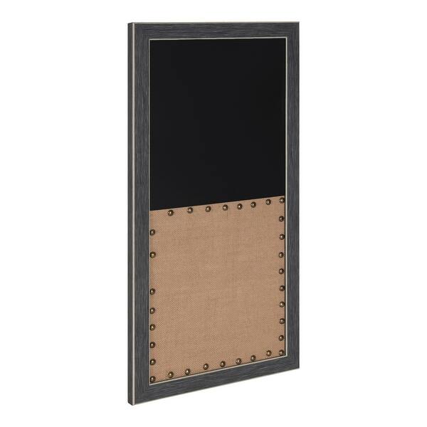 Shop Black Framed Burlap Pinboard And Chalkboard Overstock