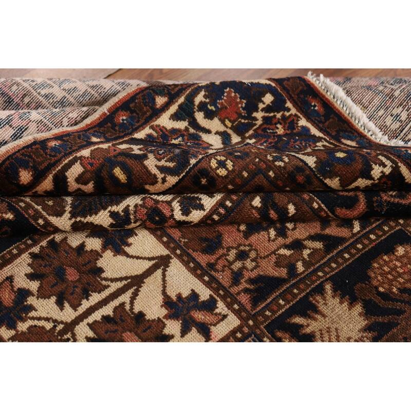 Bakhtiari Vintage Persian Rug Hand-Knotted Geometric Wool Carpet - 5'2" x 9'11"