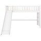 preview thumbnail 4 of 22, Twin Size Low Loft Bed with Ladder and Removable Slide, Space-Saving Design, White