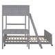 preview thumbnail 9 of 7, Gray Pine Wood Bunk Bed with Desk, Drawers, Movable Lower Bed, Guardrail
