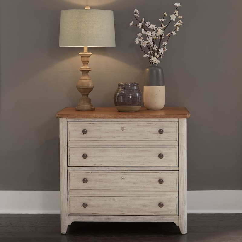 Farmhouse Reimagined Antique White with Chestnut Lateral File - Legal