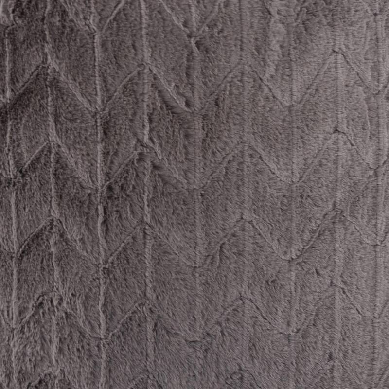 Allan Andrews Scroll Puff Ottoman with Titanium Frame & Cover, Angora Collection