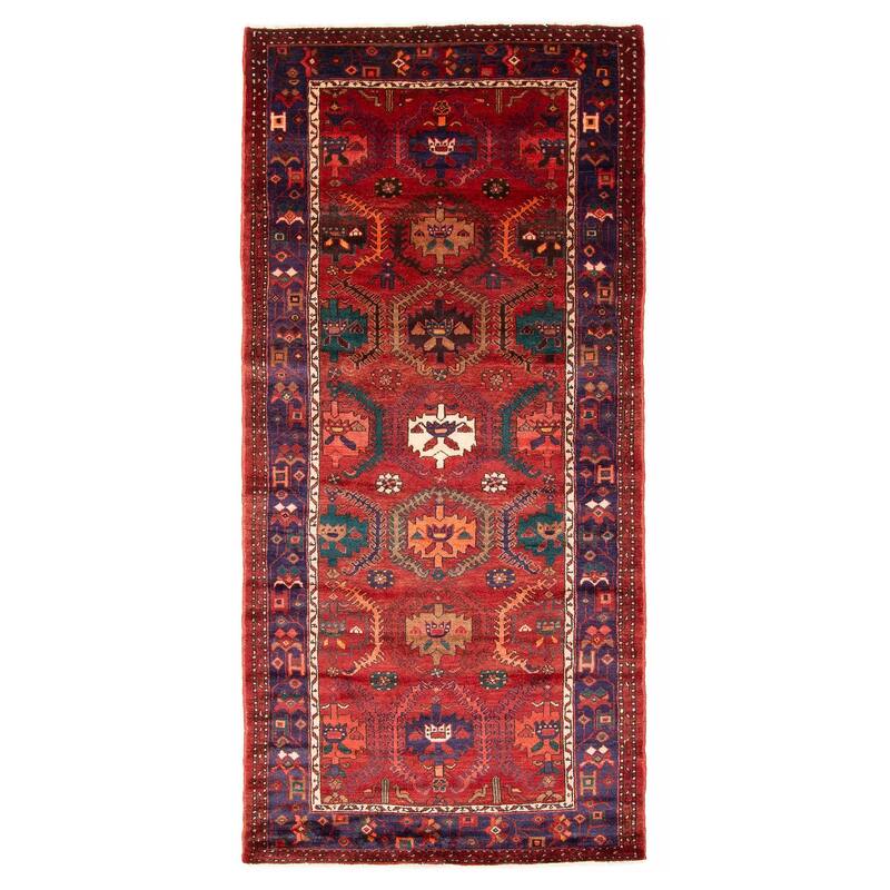 ECARPETGALLERY Hand-knotted Andelz Red Wool Rug - 4'6 x 9'6 - Red - 4'6 x 9'6