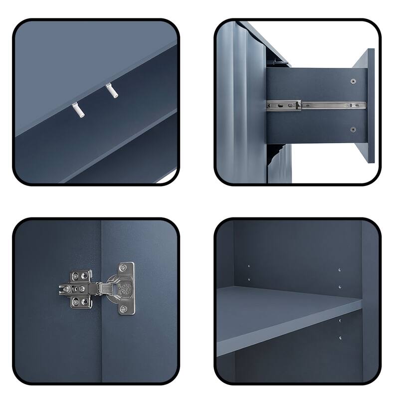 Wave Pattern Storage Cabinet with 2 Doors and 2 Drawers