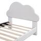 preview thumbnail 7 of 13, Twin Size Velvet Upholstered Platform Bed with Cloud-Shape Headboard For Kids