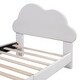 preview thumbnail 7 of 34, Velvet Upholstered Bed with Cloud-Shape Headboard, Wood Platform Bed Frame for Boys Girls Easy Assembly, No Box Spring Needed