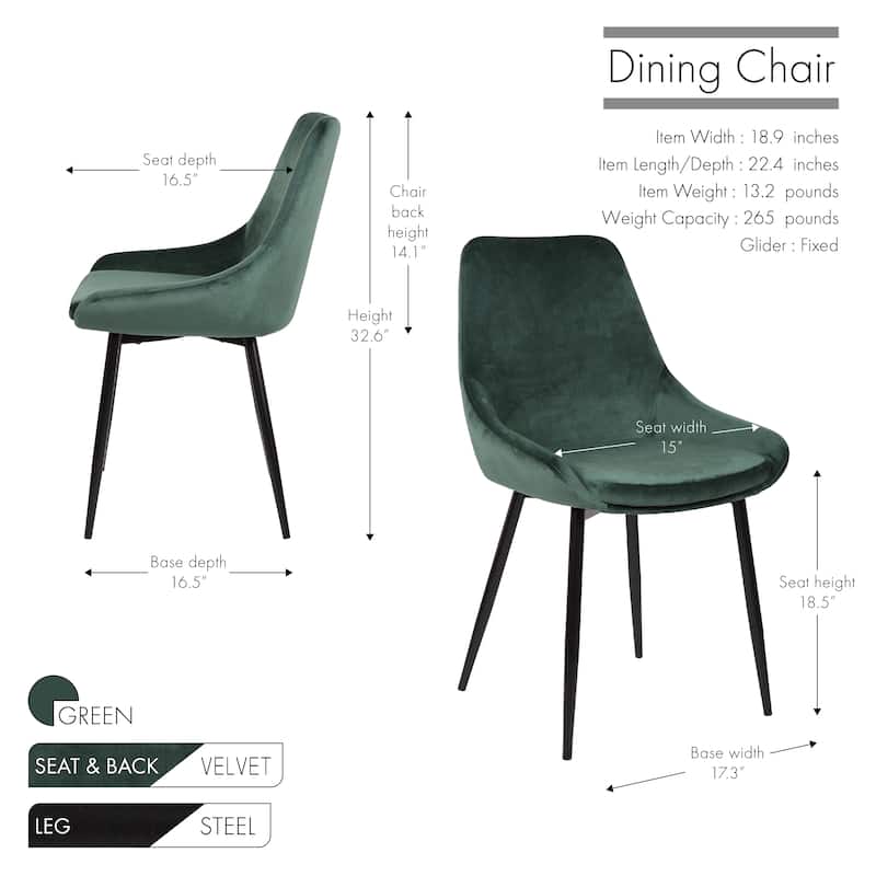 Carson Carrington Ido Velvet Dining Chairs (Set of 2)