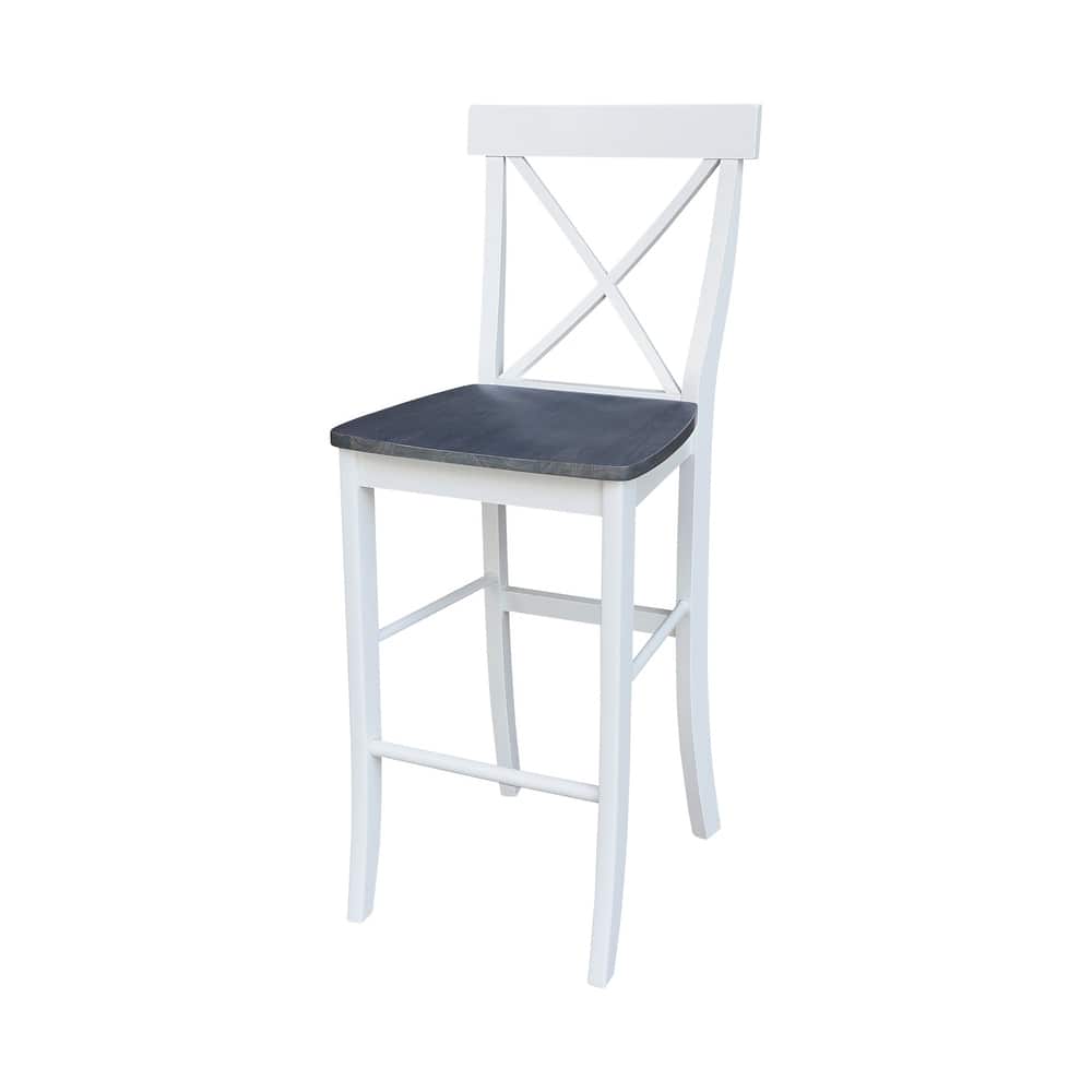 International Concepts Solid Wood X-Back Stool