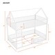 preview thumbnail 16 of 18, Twin over Twin House Bunk Bed, Modern Metal Floor Bunk Bed Frame with Full-length Guardrail & Door for Kids Bedroom