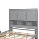 preview thumbnail 10 of 18, Queen Size Platform Bed with Storage Headboard and 4-Drawers, Grey