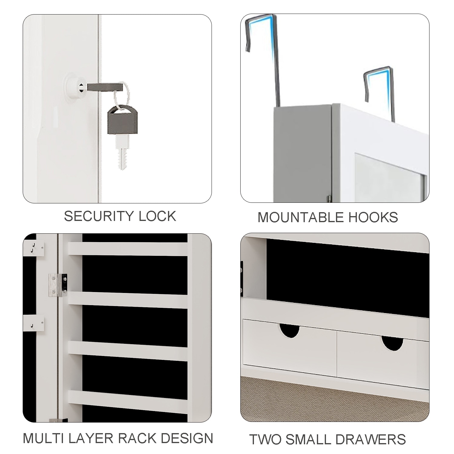 Wayfair Full-length SONGMICS LEDs Mirror Jewelry Cabinet,