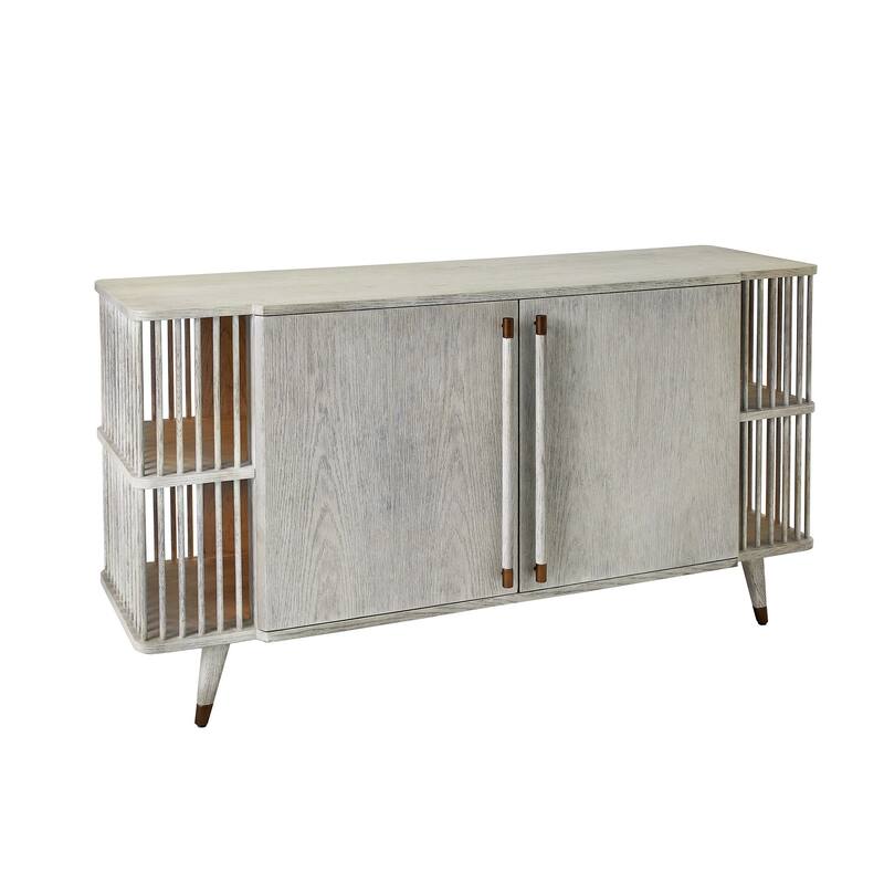 Arbor Media Cabinet-Whitewashed Finish