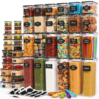 96-Pack (48 containers + 48 lids) Airtight Food Storage Containers with ...
