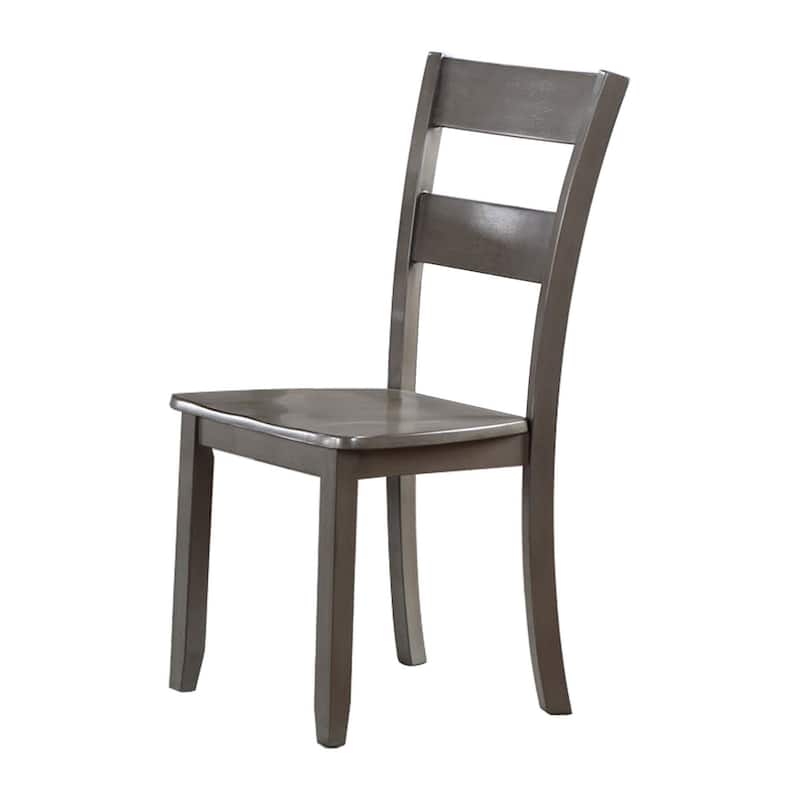 Kate 22 Inch Dining Side Chair Set of 2, Wood, Slatted Backrest, Brown