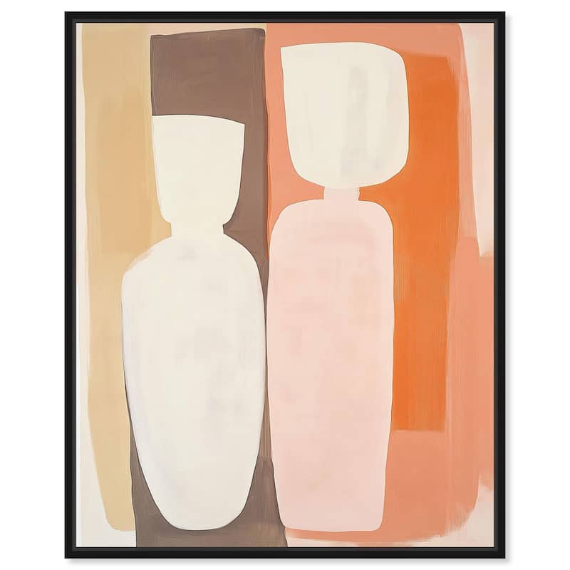 Pink Meets Clay I Canvas by Art Remedy - 36" x 45" - Black