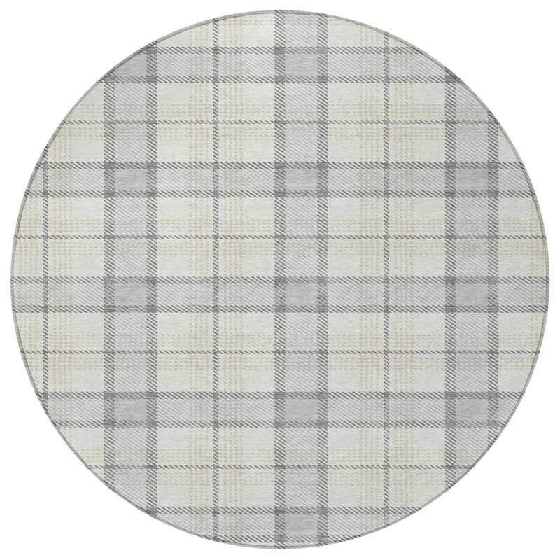 HomeRoots Plaid Transitional Rectangle Outdoor Rug