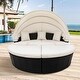 preview thumbnail 10 of 12, Outdoor Rattan Daybed with retractable canopy Beige