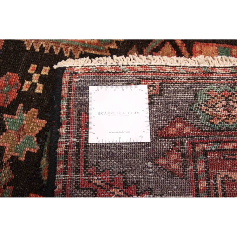 ECARPETGALLERY Hand-knotted Andelz Black, Red Wool Rug - 4'4 x 8'4