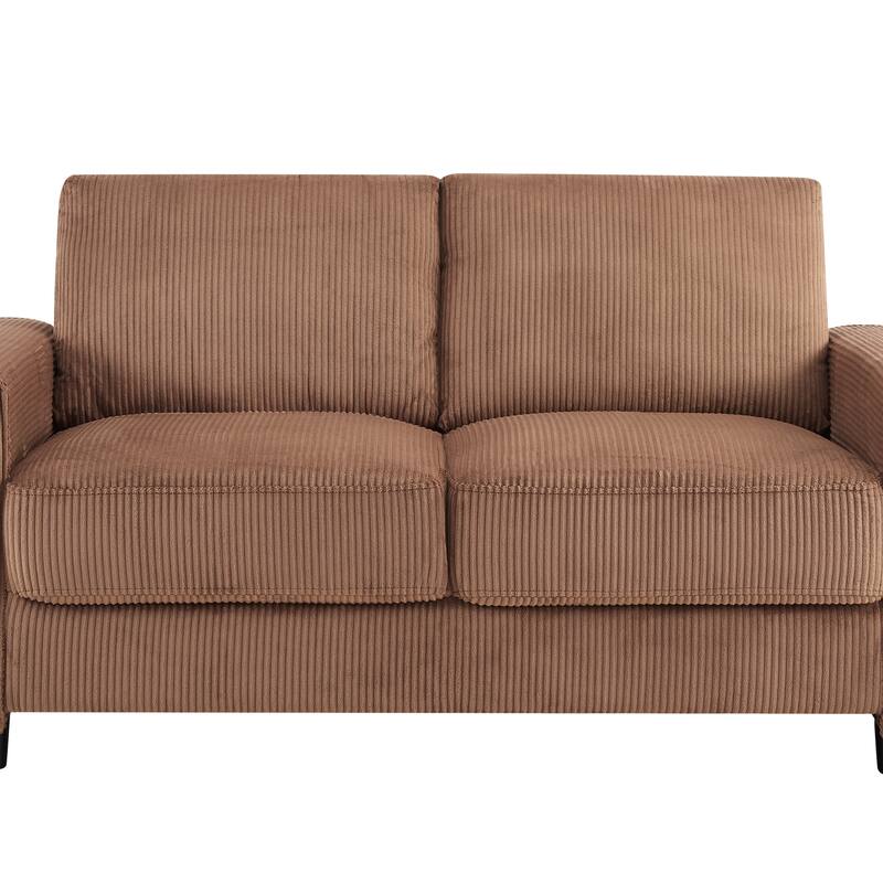 Modern Contemporary Upholstered Corduroy Plush Tufted Loveseat