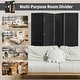 preview thumbnail 23 of 22, 4 Panel Pegboard Display Room Divider 5.6 FT Wooden Foldable Privacy Screen, Wood Room Divider